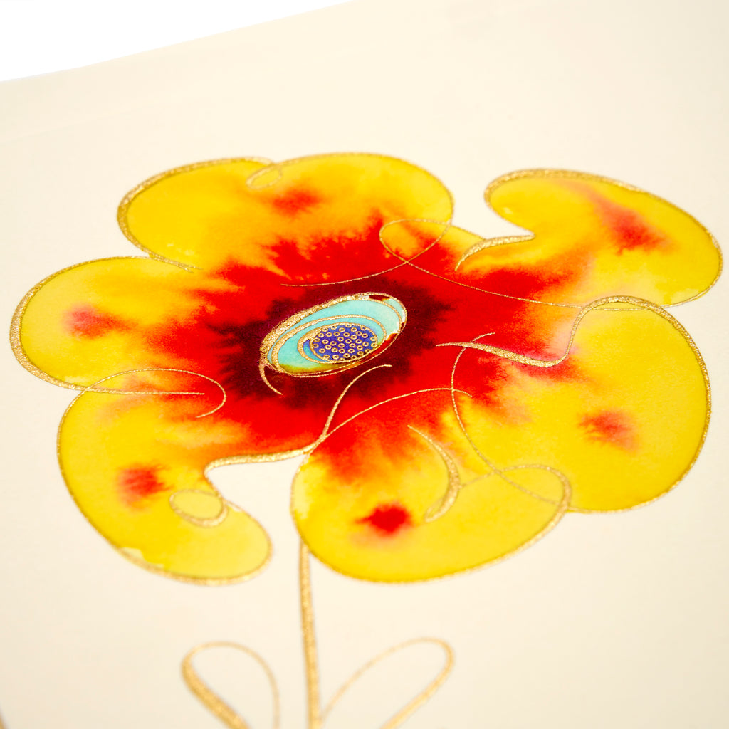 Flowers Hand-painted Grand Statement Card