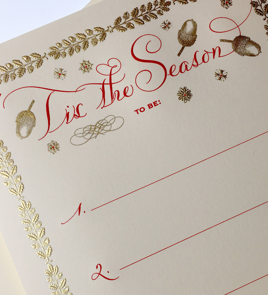 TIS THE SEASON LIST / FILL-IN FOLDER CARD