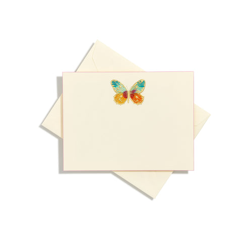 Butterfly Centered Hand-Painted Notecard | Set of 8